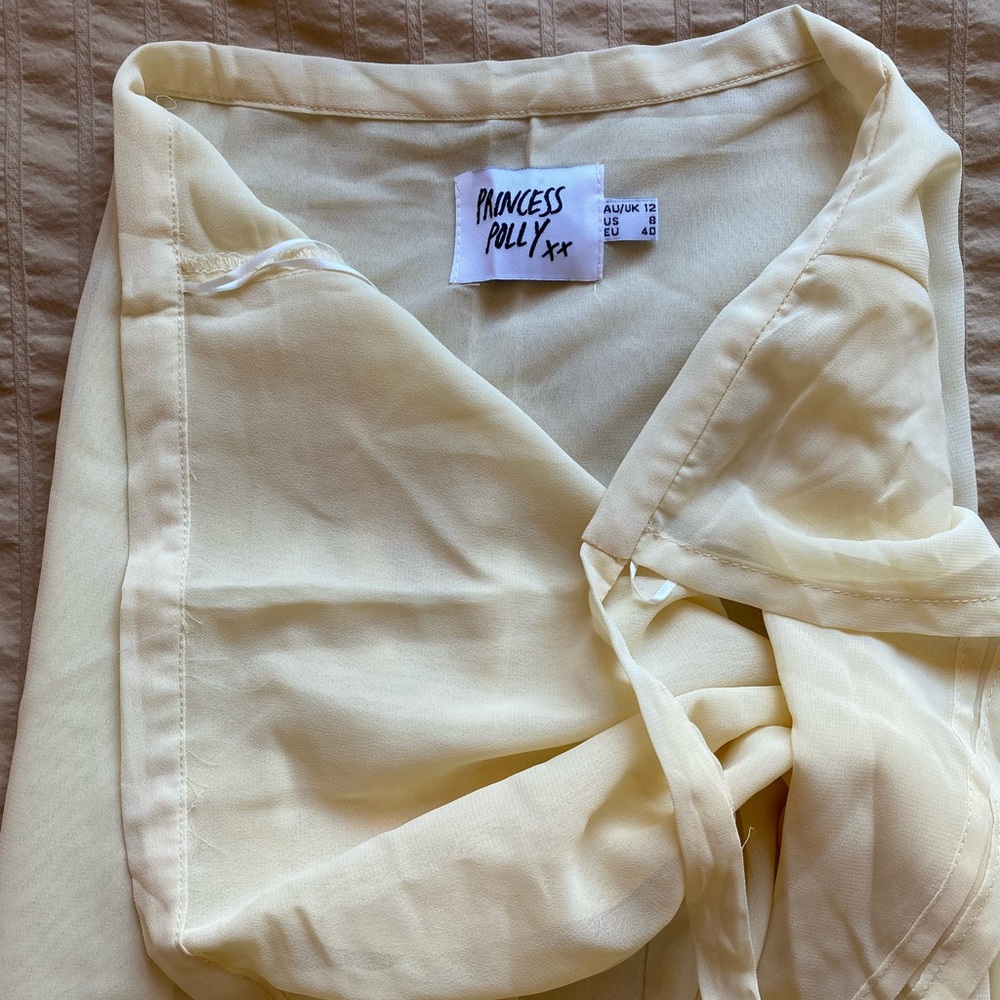 Princess Polly yellow wrap skirt - Picture 2 of 3